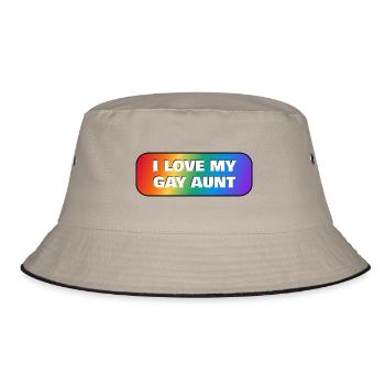 Ich liebe meine schwule Tante - Bucket Hat - Khaki/Schwarz - Vorne