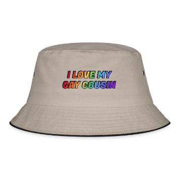 Ich liebe meinen schwulen Cousin - Bucket Hat - Khaki/Schwarz - Vorne