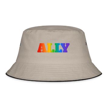 Gay Pride Ally - Bucket Hat - khaki/black - Front