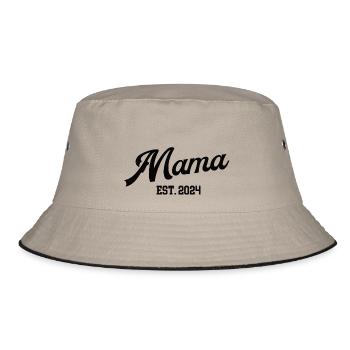 Mama Werden Mutterschaft in 2024 Neue Mutter Mami - Bucket Hat - Khaki/Schwarz - Vorne