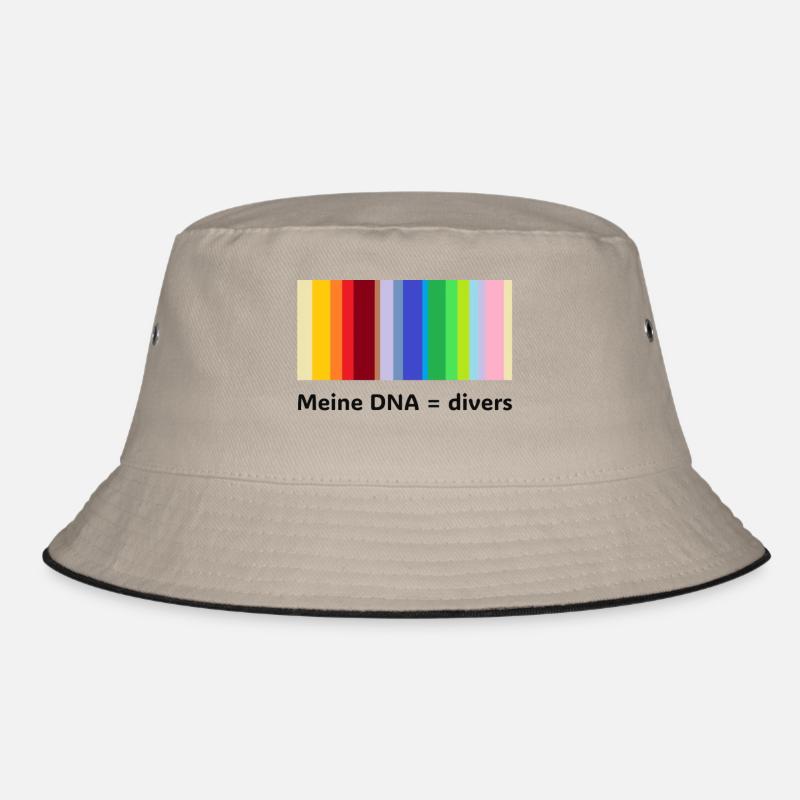 Meine DNA = divers - Bucket Hat - Khaki/Schwarz