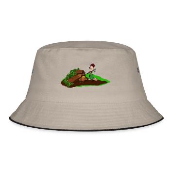 holzfäller - Bucket Hat - Khaki/Schwarz - Vorne