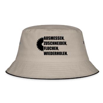 fluchen - Bucket Hat - Khaki/Schwarz - Vorne