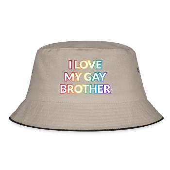 Ich liebe meinen schwulen Bruder - Bucket Hat - Khaki/Schwarz - Vorne