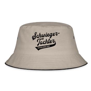 Schwiegertochter 2024 Hochzeit Heirat Ehe Tochter - Bucket Hat - Khaki/Schwarz - Vorne