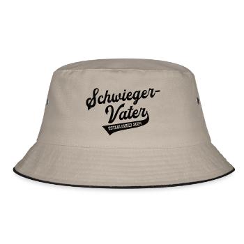 Schwiegervater 2024 Brautvater Schwiegerpapa in 24 - Bucket Hat - Khaki/Schwarz - Vorne