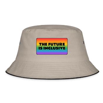 Die Zukunft ist inklusiv Gay Pride Regenbogen - Bucket Hat - Khaki/Schwarz - Vorne