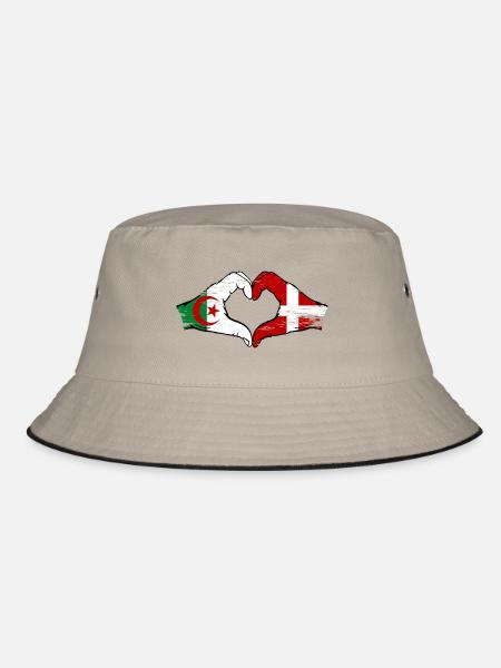 Algérie Danemark drapeau mains forme de coeur utilisé - Bob - kaki/noir - Devant