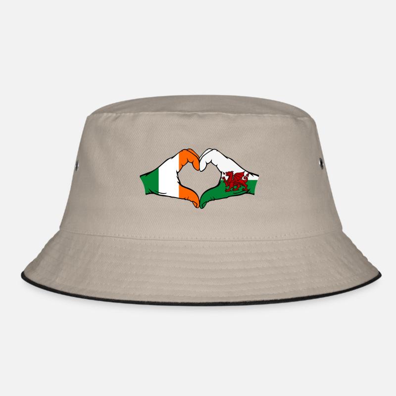 Irlande Pays de Galles Drapeau Mains Coeur Forme Bob