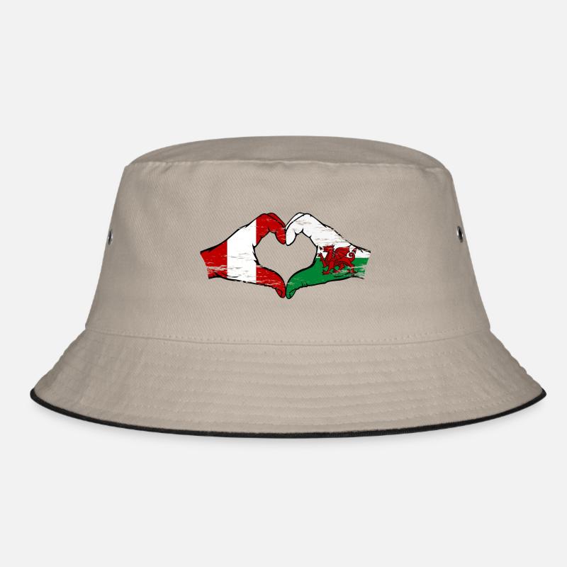 Pérou Pays de Galles drapeau mains forme de coeur utilisé Bob