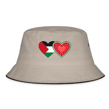 Drapeau pastèque de Palestine Coeur - Bob - kaki/noir - Devant