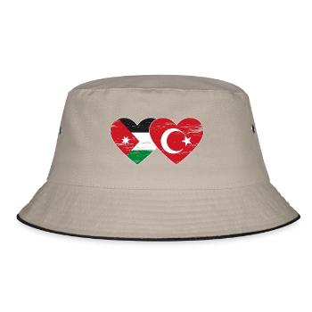 Jordanie Turquie Drapeau Coeur Utilisé - Bob - kaki/noir - Devant