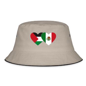 Palestine Mexique Drapeau Coeur - Bob - kaki/noir - Devant