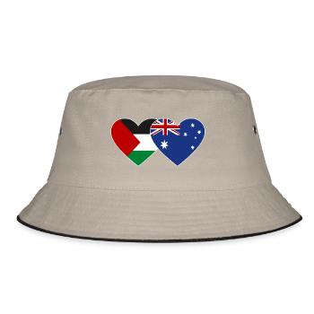Drapeau de la Palestine Australie Coeur - Bob - kaki/noir - Devant