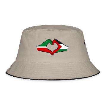 Tatarstan Palestine Flag Hands Heart Shape - Bucket Hat - khaki/black - Front