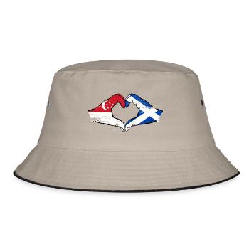 Singapour Drapeau de l’Écosse mains forme de coeur utilisé - Bob - kaki/noir - Devant
