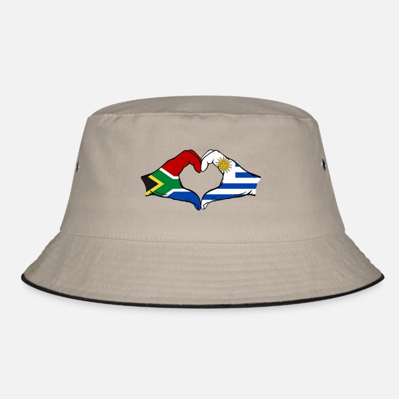 Afrique du Sud Uruguay Drapeau Mains Coeur Forme Bob