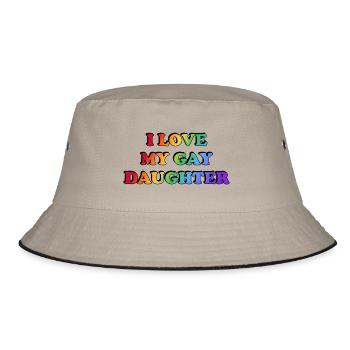 Ich liebe meine schwule Tochter - Bucket Hat - Khaki/Schwarz - Vorne