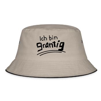 Ich bin grantig - Bucket Hat - Khaki/Schwarz - Vorne