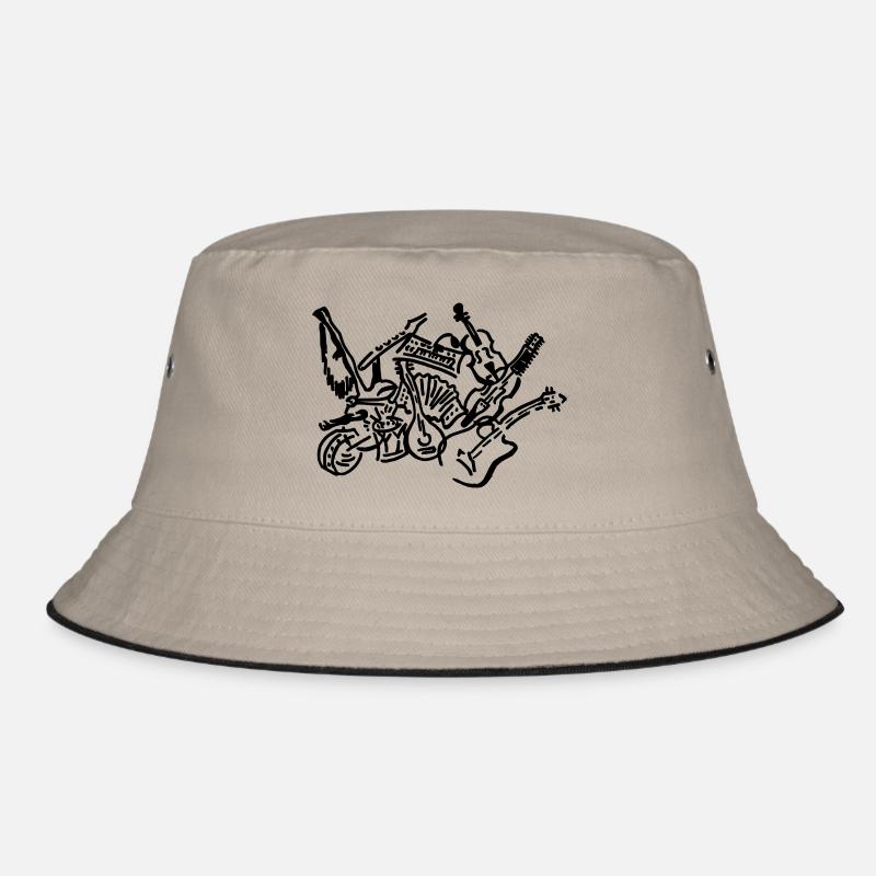 Musikinstrumente - Bucket Hat - Khaki/Schwarz