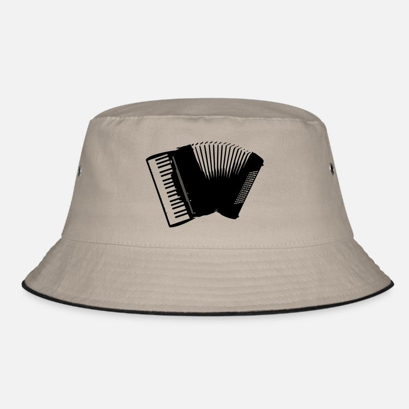 Akkordeon - Bucket Hat - Khaki/Schwarz