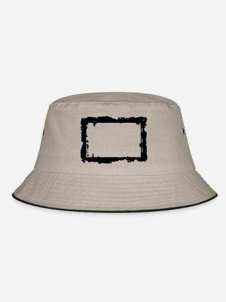 frame_4_vec_1 de - Bucket Hat - Khaki/Schwarz - Vorne