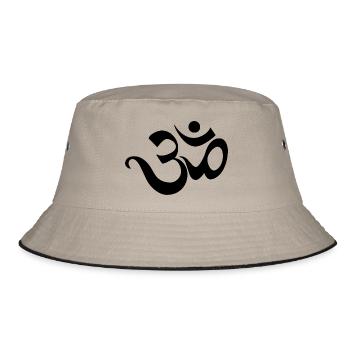 Om - Bucket Hat - Khaki/Schwarz - Vorne