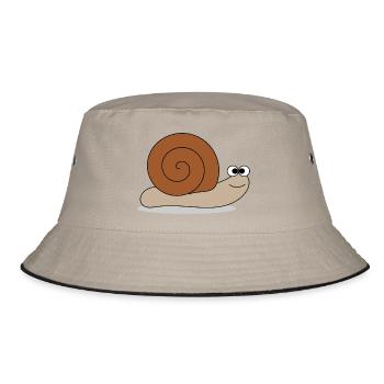 Brown snail - Bucket Hat - khaki/black - Front