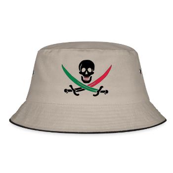 Skull with colorful sabers - Bucket Hat - khaki/black - Front