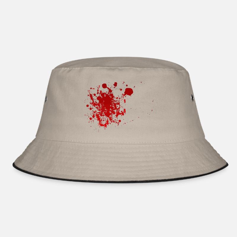 Blut Spritzer Splatter Halloween Blutspritzer - Bucket Hat - Khaki/Schwarz