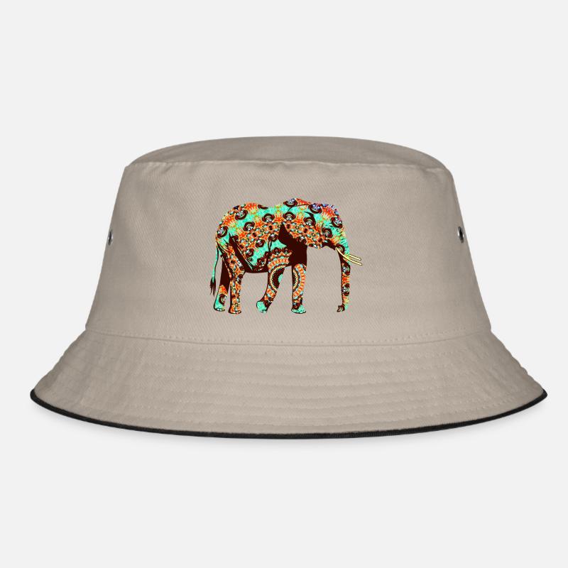 Indischer Elefant Mandala Muster Bucket Hat