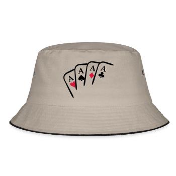 As Design Karten - Bucket Hat - Khaki/Schwarz - Vorne