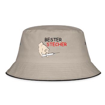 Neues T-Shirt Bester Stecher Geschenkidee - Bucket Hat - Khaki/Schwarz - Vorne