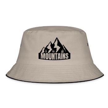 Mountains - Bucket Hat - Khaki/Schwarz - Vorne