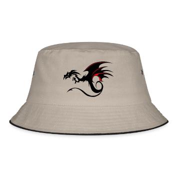 dragon tribal tattoo shape 20049 x - Bucket Hat - khaki/black - Front