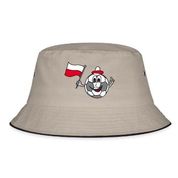 Fußball Polen, EM, soccer, championship, Fahne - Bucket Hat - khaki/black - Front