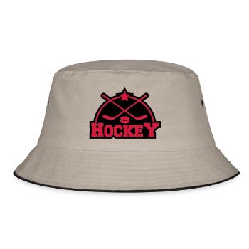 hockey_design_f2 - Bucket Hat - Khaki/Schwarz - Vorne