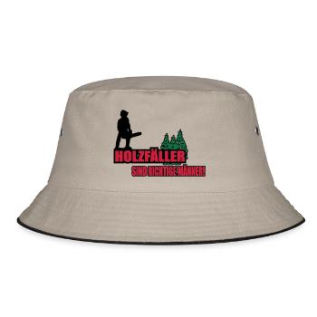 holzfäller - Bucket Hat - Khaki/Schwarz - Vorne