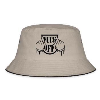 Fuck Off Blazon - Bucket Hat - khaki/black - Front