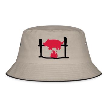 BBQ barbecue - Bucket Hat - khaki/black - Front