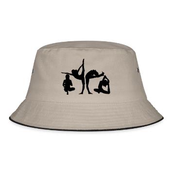 4 women in yoga exercise - Bucket Hat - khaki/black - Front