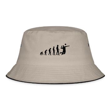 volleyball evolution - Bucket Hat - Khaki/Schwarz - Vorne