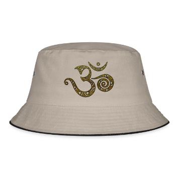 OM, AUM, BUDDHISM, SPIRITUALITY, MANTRA, YOGA, ZEN - Bucket Hat - khaki/black - Front