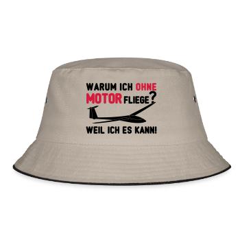 Segelfliegen ohne Motor Geschenk - Bucket Hat - Khaki/Schwarz - Vorne