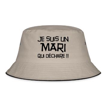 Mariage Amour Marié Mariée EJG EVJF Mari Femme - Bob - kaki/noir - Devant