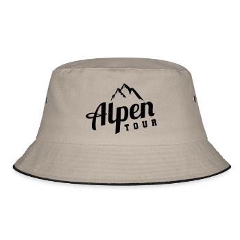 alpen tour - Bucket Hat - Khaki/Schwarz - Vorne