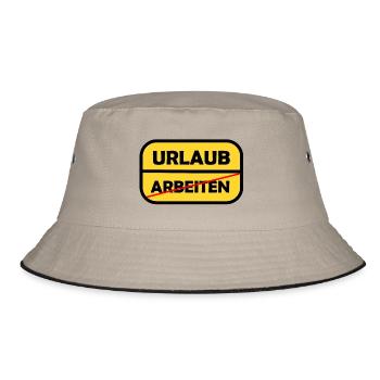 Work -> Vacation - Bucket Hat - khaki/black - Front