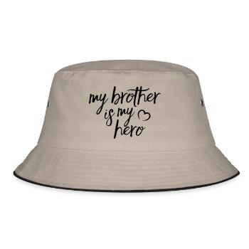 My Brother is my Hero - Bucket Hat - khaki/black - Front