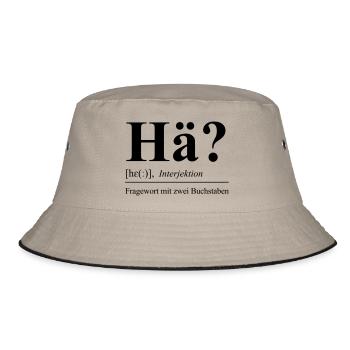 Hä? - Bucket Hat - Khaki/Schwarz - Vorne