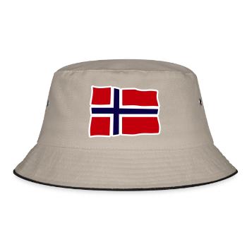 Norway Wavy flag Cross - Bucket Hat - khaki/black - Front